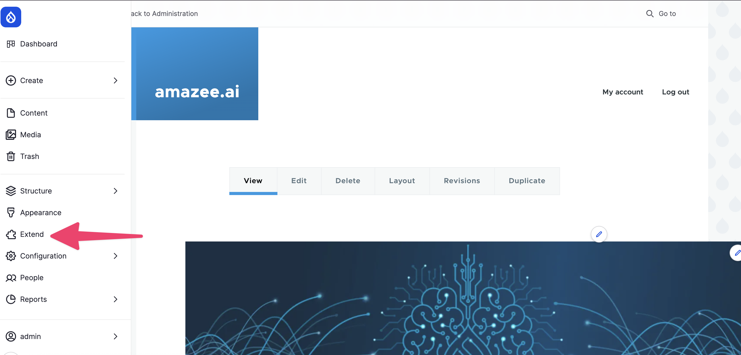 shows what option to choose to configure the CMS